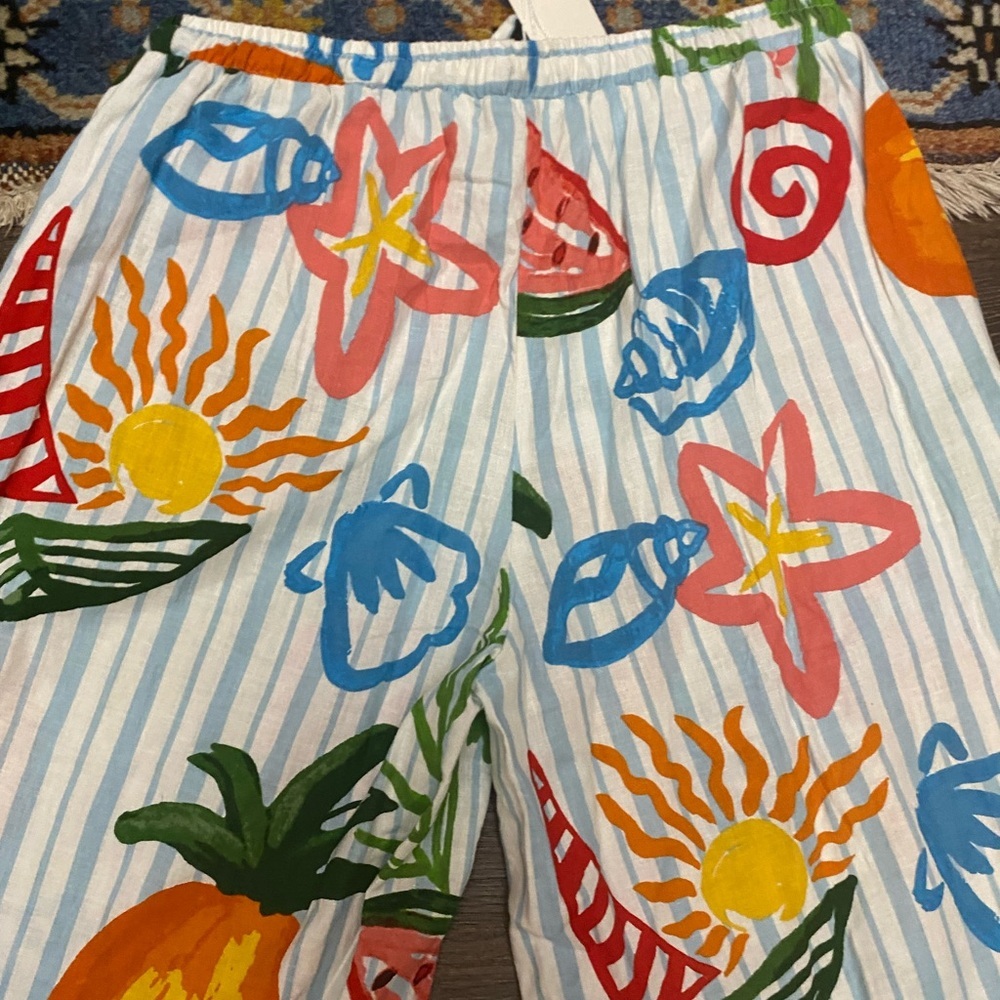 Calypso St. Barth Linen Blend Wide Leg Beach Pants Size Small Palazzo Travel NWT - Picture 5 of 7